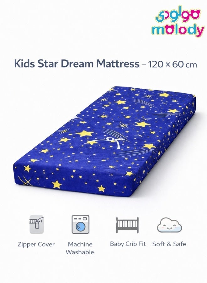 molody Premium Baby Cot Mattress 120×60 cm – Extra Comfort Thickness, Removable Zippered Washable Cover, Soft & Safe for Babies - Image 1